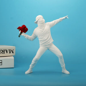 Banksy - "Love is in the air" Statue