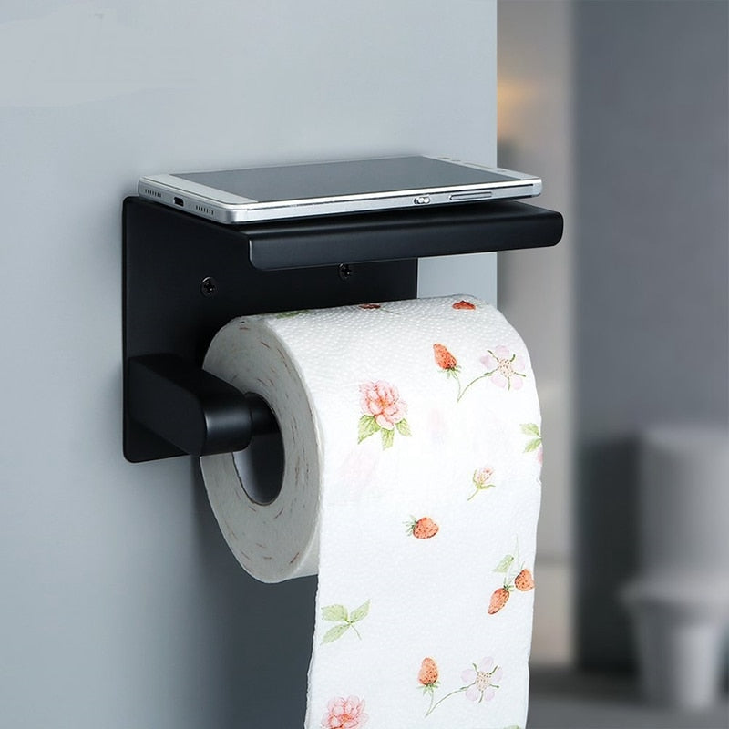 Toilettenpapierhalter mit Smartphone-Halterung